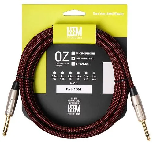 Leem FAS-3(BK/RD) Кабель инструментальный, черный/красный.